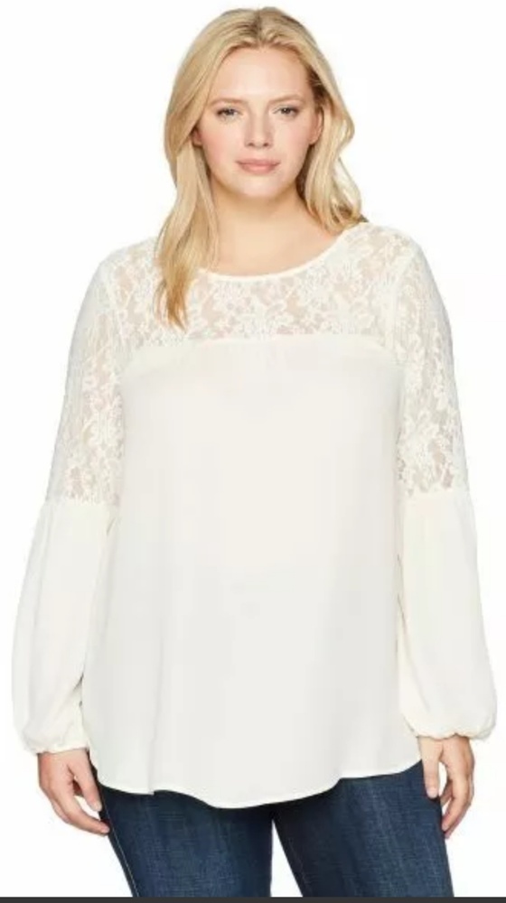 London Times Plus Lace Blouse Shirt Top 3X